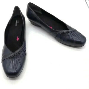 Size 12M ROS Hommerson Tatum Women's Low Heeled Skimmer Navy Blue  Ballet look